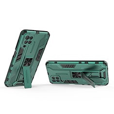 Coque Contour Silicone et Plastique Housse Etui Mat avec Aimant Magnetique Support T01 pour Samsung Galaxy F12 Vert