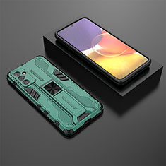 Coque Contour Silicone et Plastique Housse Etui Mat avec Aimant Magnetique Support T01 pour Samsung Galaxy S23 FE 5G Vert