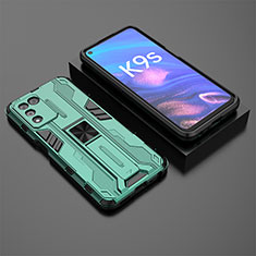 Coque Contour Silicone et Plastique Housse Etui Mat avec Aimant Magnetique Support T02 pour Realme 9 SE 5G Vert