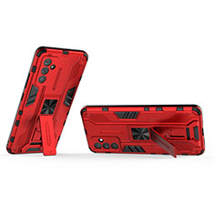 Coque Contour Silicone et Plastique Housse Etui Mat avec Aimant Magnetique Support T02 pour Samsung Galaxy A05s Rouge