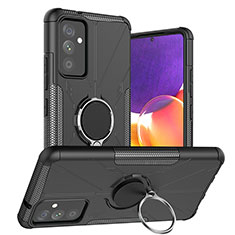 Coque Contour Silicone et Plastique Housse Etui Mat avec Magnetique Support Bague Anneau J01X pour Samsung Galaxy A05s Noir