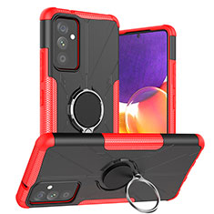 Coque Contour Silicone et Plastique Housse Etui Mat avec Magnetique Support Bague Anneau J01X pour Samsung Galaxy A24 4G Rouge