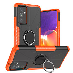 Coque Contour Silicone et Plastique Housse Etui Mat avec Magnetique Support Bague Anneau J01X pour Samsung Galaxy A34 5G Orange