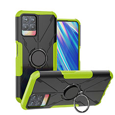 Coque Contour Silicone et Plastique Housse Etui Mat avec Magnetique Support Bague Anneau JX1 pour Realme 8i Vert