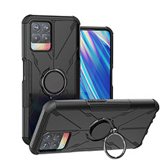 Coque Contour Silicone et Plastique Housse Etui Mat avec Magnetique Support Bague Anneau JX1 pour Realme Narzo 50 4G Noir