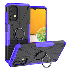 Coque Contour Silicone et Plastique Housse Etui Mat avec Magnetique Support Bague Anneau JX1 pour Samsung Galaxy A13 4G Violet