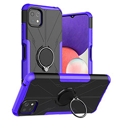 Coque Contour Silicone et Plastique Housse Etui Mat avec Magnetique Support Bague Anneau JX1 pour Samsung Galaxy A22 5G Violet