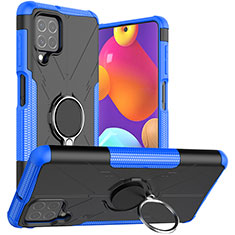 Coque Contour Silicone et Plastique Housse Etui Mat avec Magnetique Support Bague Anneau JX1 pour Samsung Galaxy M62 4G Bleu