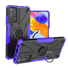 Coque Contour Silicone et Plastique Housse Etui Mat avec Magnetique Support Bague Anneau JX1 pour Xiaomi Redmi Note 12 Pro 4G Violet