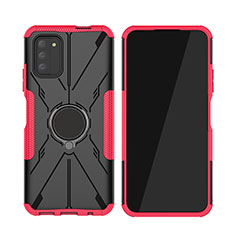 Coque Contour Silicone et Plastique Housse Etui Mat avec Magnetique Support Bague Anneau JX2 pour Nokia G100 Rose Rouge