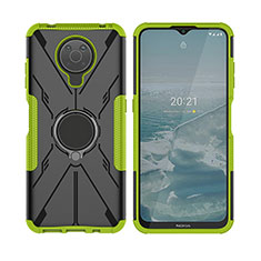 Coque Contour Silicone et Plastique Housse Etui Mat avec Magnetique Support Bague Anneau JX2 pour Nokia G20 Vert