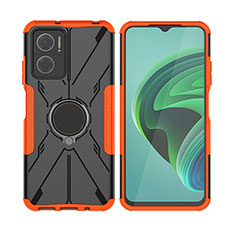 Coque Contour Silicone et Plastique Housse Etui Mat avec Magnetique Support Bague Anneau JX2 pour Xiaomi Redmi 10 Prime Plus 5G Orange