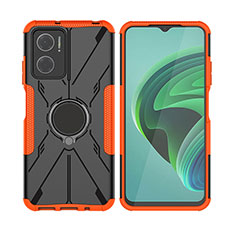Coque Contour Silicone et Plastique Housse Etui Mat avec Magnetique Support Bague Anneau JX2 pour Xiaomi Redmi Note 11E 5G Orange