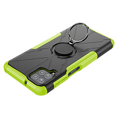 Coque Contour Silicone et Plastique Housse Etui Mat avec Magnetique Support Bague Anneau JX3 pour Samsung Galaxy F12 Vert