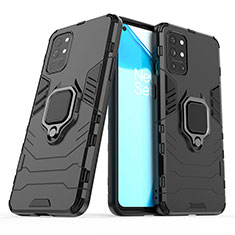 Coque Contour Silicone et Plastique Housse Etui Mat avec Magnetique Support Bague Anneau KC1 pour OnePlus 9R 5G Noir