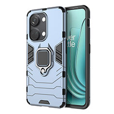 Coque Contour Silicone et Plastique Housse Etui Mat avec Magnetique Support Bague Anneau KC1 pour OnePlus Ace 2V 5G Bleu