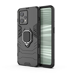 Coque Contour Silicone et Plastique Housse Etui Mat avec Magnetique Support Bague Anneau KC1 pour Realme Narzo 50 Pro 5G Noir