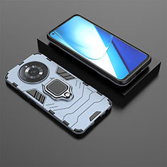 Coque Contour Silicone et Plastique Housse Etui Mat avec Magnetique Support Bague Anneau KC1 pour Realme Narzo 60 5G Bleu