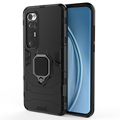 Coque Contour Silicone et Plastique Housse Etui Mat avec Magnetique Support Bague Anneau KC1 pour Xiaomi Mi 10S 5G Noir