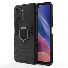 Coque Contour Silicone et Plastique Housse Etui Mat avec Magnetique Support Bague Anneau KC1 pour Xiaomi Mi 11X 5G Noir