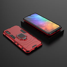 Coque Contour Silicone et Plastique Housse Etui Mat avec Magnetique Support Bague Anneau KC1 pour Xiaomi Redmi 9i Rouge