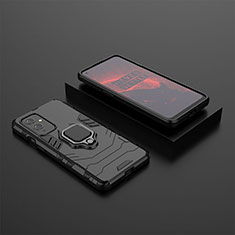 Coque Contour Silicone et Plastique Housse Etui Mat avec Magnetique Support Bague Anneau KC2 pour OnePlus 9 5G Noir