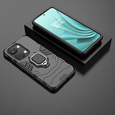 Coque Contour Silicone et Plastique Housse Etui Mat avec Magnetique Support Bague Anneau KC2 pour OnePlus Ace 2V 5G Noir