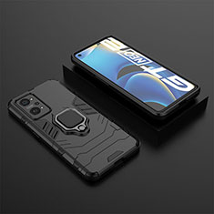 Coque Contour Silicone et Plastique Housse Etui Mat avec Magnetique Support Bague Anneau KC2 pour Realme GT Neo2 5G Noir