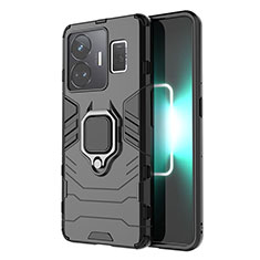 Coque Contour Silicone et Plastique Housse Etui Mat avec Magnetique Support Bague Anneau KC2 pour Realme GT Neo5 240W 5G Noir