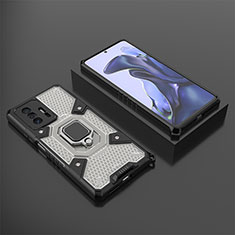 Coque Contour Silicone et Plastique Housse Etui Mat avec Magnetique Support Bague Anneau KC3 pour Xiaomi Mi 11T 5G Noir