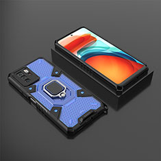 Coque Contour Silicone et Plastique Housse Etui Mat avec Magnetique Support Bague Anneau KC3 pour Xiaomi Poco X3 GT 5G Bleu