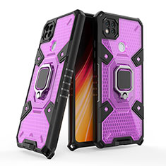 Coque Contour Silicone et Plastique Housse Etui Mat avec Magnetique Support Bague Anneau KC4 pour Xiaomi POCO C31 Violet