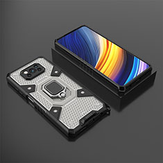 Coque Contour Silicone et Plastique Housse Etui Mat avec Magnetique Support Bague Anneau KC4 pour Xiaomi Poco X3 Pro Noir