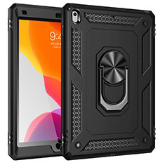 Coque Contour Silicone et Plastique Housse Etui Mat avec Magnetique Support Bague Anneau MQ1 pour Apple iPad 10.2 (2019) Noir