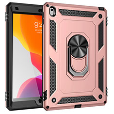 Coque Contour Silicone et Plastique Housse Etui Mat avec Magnetique Support Bague Anneau MQ1 pour Apple iPad 10.2 (2021) Or Rose