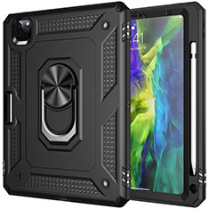 Coque Contour Silicone et Plastique Housse Etui Mat avec Magnetique Support Bague Anneau MQ1 pour Apple iPad Pro 11 (2022) Noir