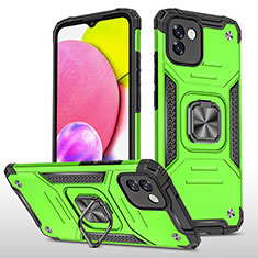 Coque Contour Silicone et Plastique Housse Etui Mat avec Magnetique Support Bague Anneau MQ1 pour Samsung Galaxy A03 Vert