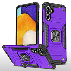 Coque Contour Silicone et Plastique Housse Etui Mat avec Magnetique Support Bague Anneau MQ1 pour Samsung Galaxy A13 5G Violet