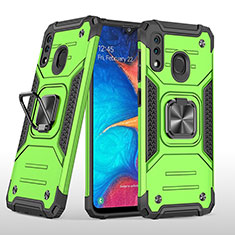 Coque Contour Silicone et Plastique Housse Etui Mat avec Magnetique Support Bague Anneau MQ1 pour Samsung Galaxy A20 Vert