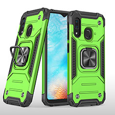 Coque Contour Silicone et Plastique Housse Etui Mat avec Magnetique Support Bague Anneau MQ1 pour Samsung Galaxy A20e Vert