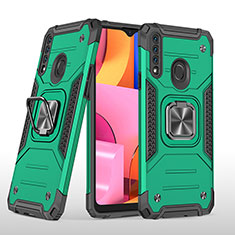 Coque Contour Silicone et Plastique Housse Etui Mat avec Magnetique Support Bague Anneau MQ1 pour Samsung Galaxy A20s Vert Nuit