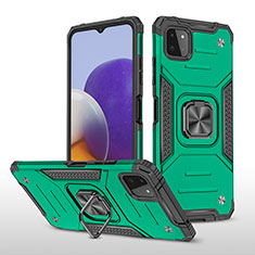 Coque Contour Silicone et Plastique Housse Etui Mat avec Magnetique Support Bague Anneau MQ1 pour Samsung Galaxy A22s 5G Vert Nuit