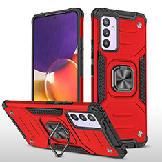 Coque Contour Silicone et Plastique Housse Etui Mat avec Magnetique Support Bague Anneau MQ1 pour Samsung Galaxy A24 4G Rouge