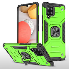 Coque Contour Silicone et Plastique Housse Etui Mat avec Magnetique Support Bague Anneau MQ1 pour Samsung Galaxy A42 5G Vert