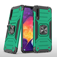 Coque Contour Silicone et Plastique Housse Etui Mat avec Magnetique Support Bague Anneau MQ1 pour Samsung Galaxy A50S Vert Nuit