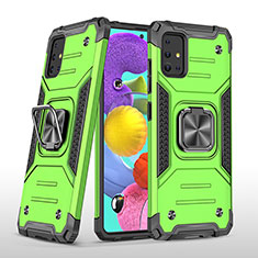 Coque Contour Silicone et Plastique Housse Etui Mat avec Magnetique Support Bague Anneau MQ1 pour Samsung Galaxy A51 5G Vert