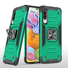 Coque Contour Silicone et Plastique Housse Etui Mat avec Magnetique Support Bague Anneau MQ1 pour Samsung Galaxy A90 5G Vert Nuit