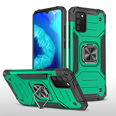 Coque Contour Silicone et Plastique Housse Etui Mat avec Magnetique Support Bague Anneau MQ1 pour Samsung Galaxy F02S SM-E025F Vert Nuit