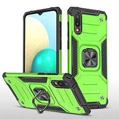 Coque Contour Silicone et Plastique Housse Etui Mat avec Magnetique Support Bague Anneau MQ1 pour Samsung Galaxy M02 Vert