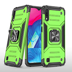 Coque Contour Silicone et Plastique Housse Etui Mat avec Magnetique Support Bague Anneau MQ1 pour Samsung Galaxy M10 Vert